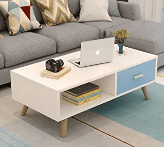 Square living room table.