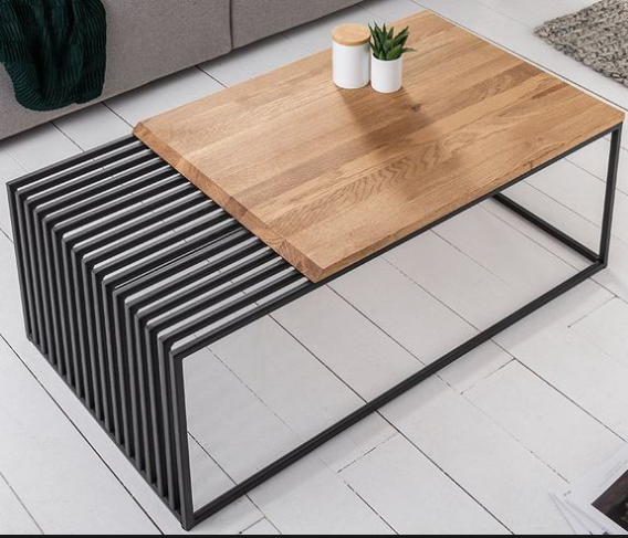 Metal + wood dining table