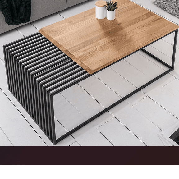 Metal + wood dining table