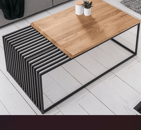Metal + wood dining table