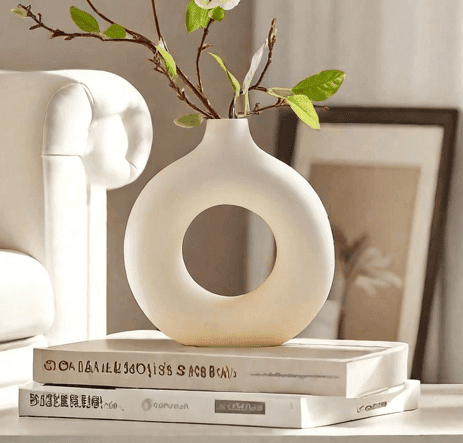 Circle flower vase + decor