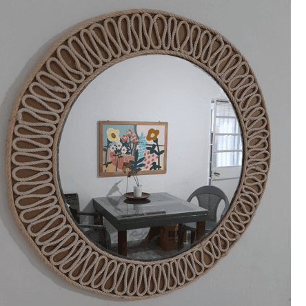 Macrame decor with mirror