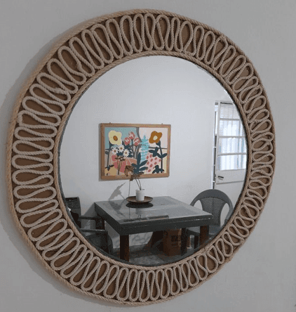 Macrame decor with mirror
