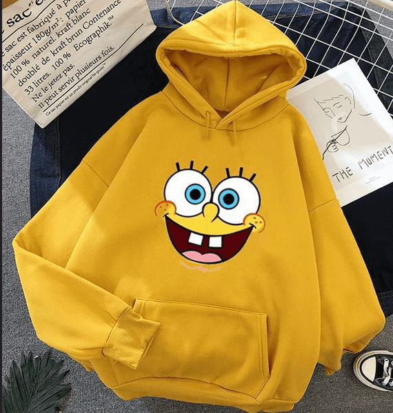 spongebob print hoodie