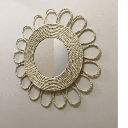 Macrame circles mirror