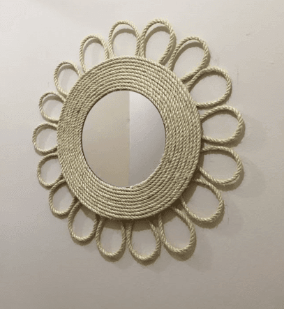 Macrame circles mirror