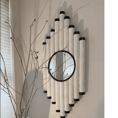 Macrame spiral decor + mirror
