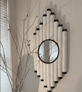 Macrame spiral decor + mirror