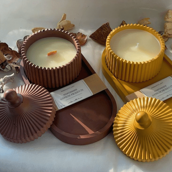 3pcs Aromatherapy Candles +re-usedish