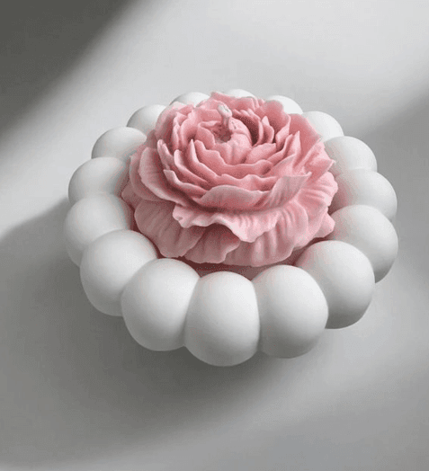 flower candle + bubble dish