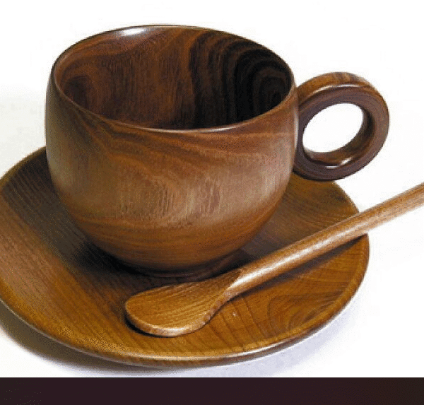 3PCS WOODEN TEA CUPS SET