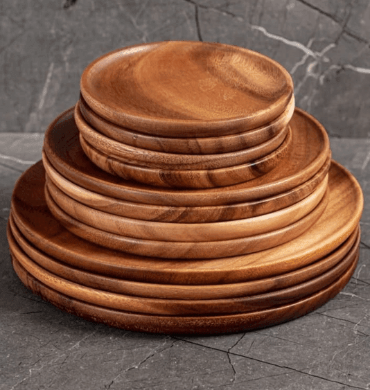 6PCS WOODEN SERVING PLATES