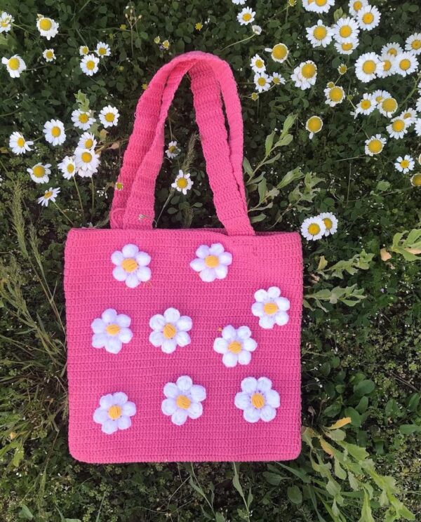 Sunflower patch crotchet bag