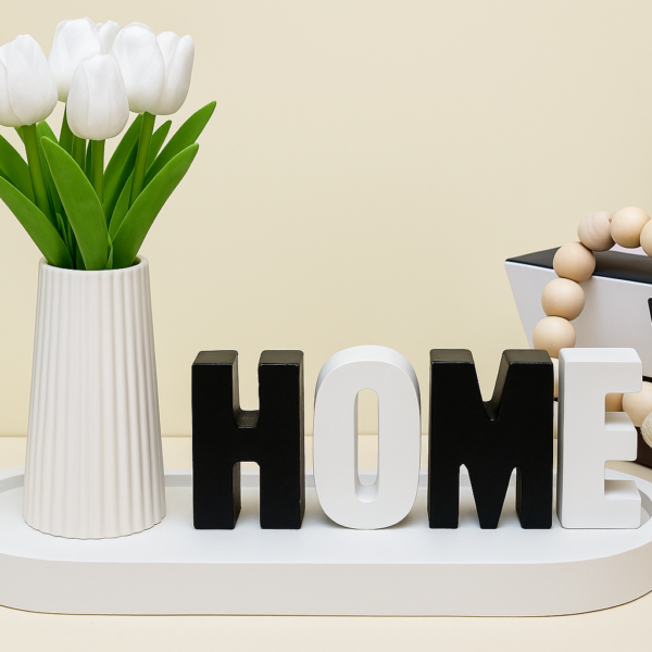 3pcs decorative letters+long vase +display tray