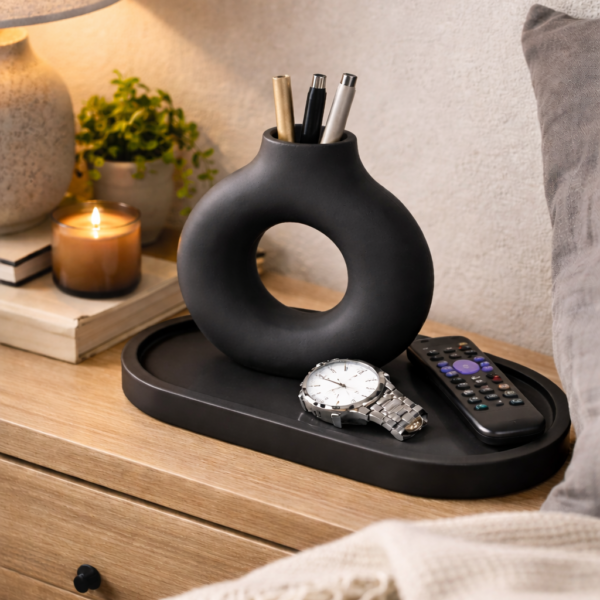 2pcs.Donut Flower vase +elongated multi-purpose tray